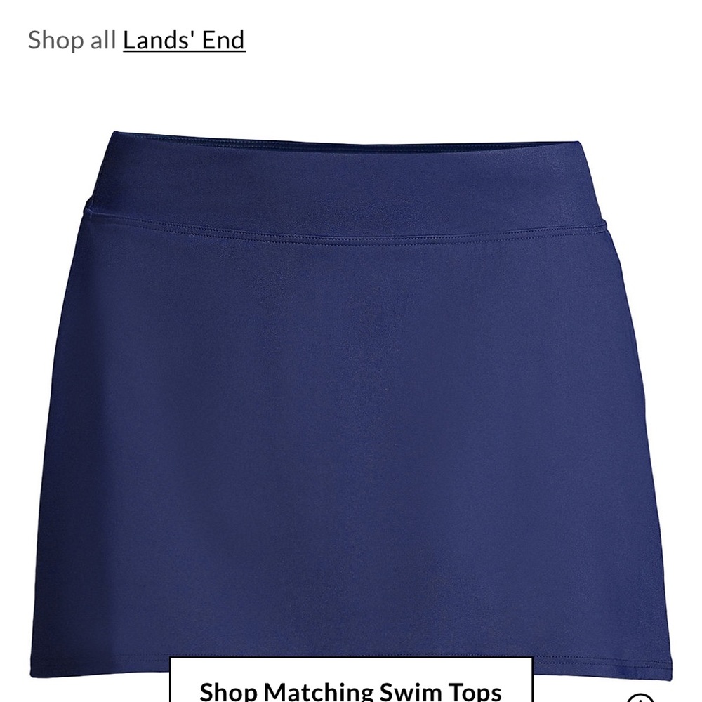 Lands End Size 14 Blue Bathing Suit Skirt Over Swim Bottom Skort